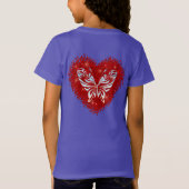 Red heart glitter butterfly T-Shirt (Rückseite)