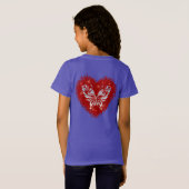 Red heart glitter butterfly T-Shirt (Schwarz voll)