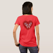Red heart glitter butterfly T-Shirt (Schwarz voll)