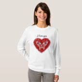 Red heart glitter butterfly T-Shirt (Vorne ganz)