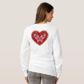 Red heart glitter butterfly T-Shirt (Schwarz voll)
