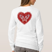 Red heart glitter butterfly T-Shirt (Rückseite)