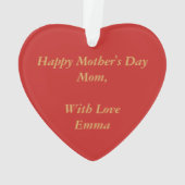 Red Heart Gold Typografie Beste Mama je Ornament (Rückseite)