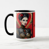 Red Heart Goth Lady Coffee Tasse (Links)