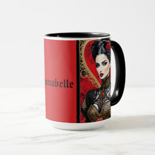 Red Heart Goth Lady Coffee Tasse