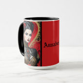 Red Heart Goth Lady Coffee Tasse (Vorderseite Links)