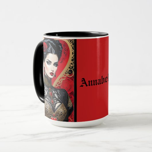 Red Heart Goth Lady Coffee Tasse (Vorderseite Links)