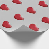 Red Heart Gray Trendy Liebe Wedding Geschenkpapier (Ecke)