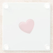 Red Heart Gray Trendy Liebe Wedding Glasuntersetzer (Rückseite)