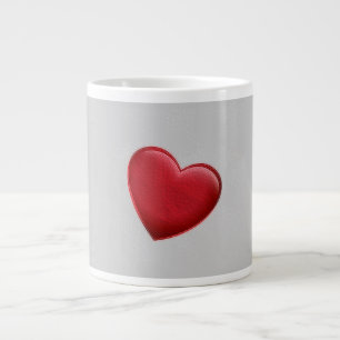 Red Heart Gray Trendy Liebe Wedding Jumbo-Tasse