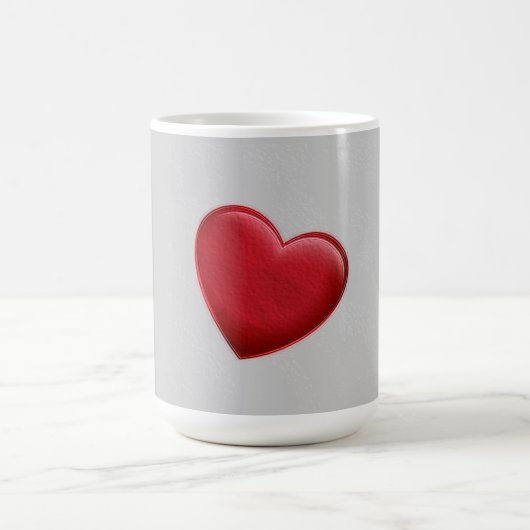 Red Heart Gray Trendy Liebe Wedding Kaffeetasse (Mittel)