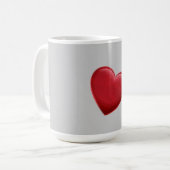 Red Heart Gray Trendy Liebe Wedding Kaffeetasse (Vorderseite Links)