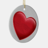Red Heart Gray Trendy Liebe Wedding Keramik Ornament (Rechts)