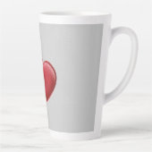 Red Heart Gray Trendy Liebe Wedding Milchtasse (Rechts)