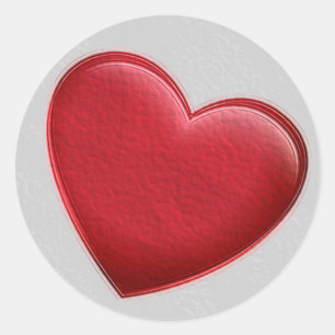 Red Heart Gray Trendy Liebe Wedding Runder Aufkleber