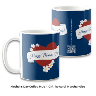 Red Heart Happy Mother's Day Banner QR-Code Kaffeetasse