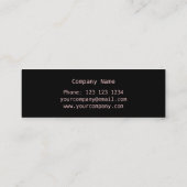 Red Heart 'heart' Visitenkartenseite schwarzer dün Mini Visitenkarte (Rückseite)