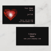 Red Heart "Herz" Visitenkarte schwarz (Vorne/Hinten)