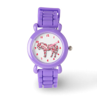 Red Heart Horse Pony Watch Armbanduhr