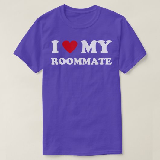 Red Heart I Liebe My Roommate Funny Friend T-Shirt (Design vorne)