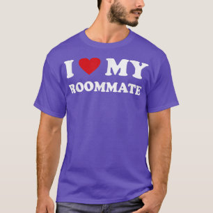 Red Heart I Liebe My Roommate Funny Friend T-Shirt