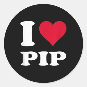 Red Heart I Liebe Pip Runder Aufkleber