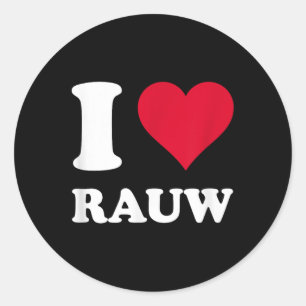 Red Heart I Liebe Rauw Runder Aufkleber