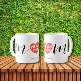 Red Heart I Liebe Sie Mama Muttertag Kaffeetasse