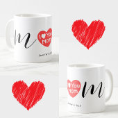 Red Heart I Liebe Sie Mama Muttertag Kaffeetasse