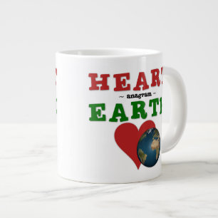 Red Heart ist Anagramm für die grüne Erde Jumbo-Tasse