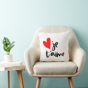 Red Heart Je t'aime Ich Liebe Sie Valentinstag Kissen