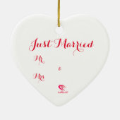 Red Heart Just Married Ornament (Hinten)