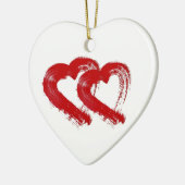 Red Heart Just Married Ornament (Links)