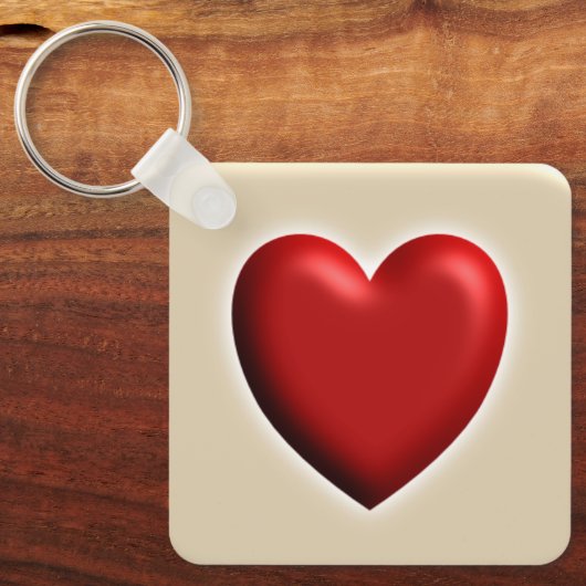 Red Heart Keychain – Cute 3D Love Design Schlüsselanhänger (Vorderseite)