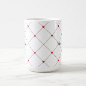 Red Heart Lattice Pattern Name & message Design Kaffeetasse (Mittel)