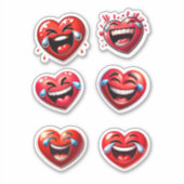 Red Heart Laughing Aufkleber (Vorderseite)