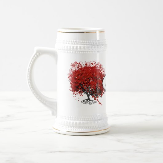 Red Heart Leaf Tree Bierglas (Links)