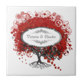 Red Heart Leaf Tree Fliese (Vorderseite)