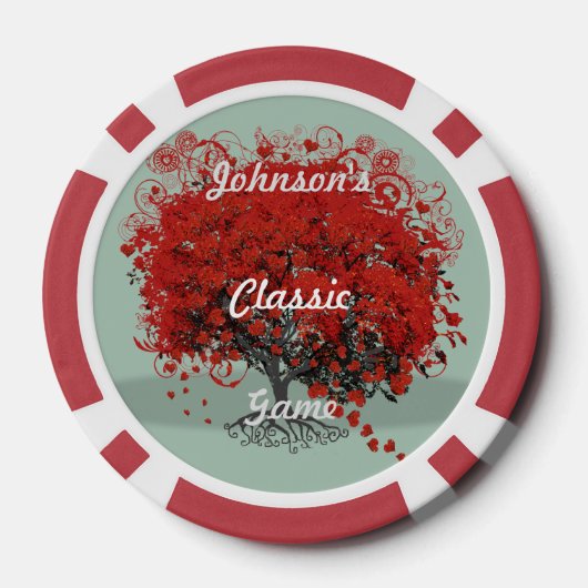 Red Heart Leaf Tree Pokerchips (Rückseite)