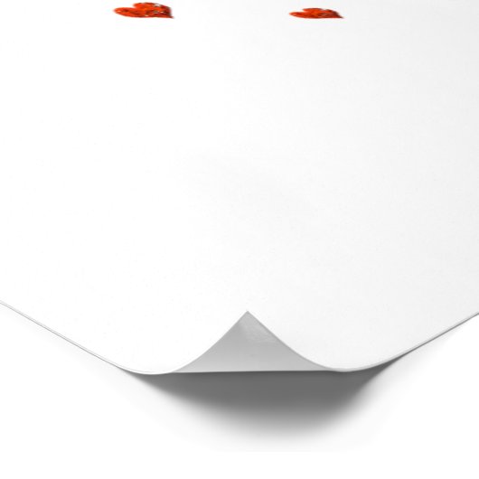 Red Heart Leaf Tree Poster (Ecke)