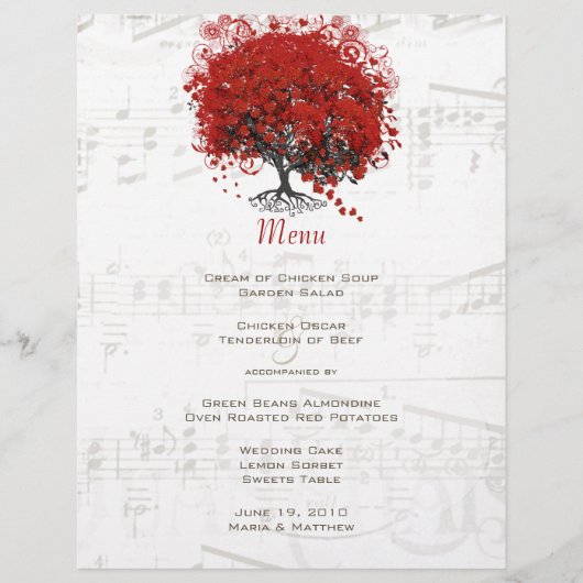 Red Heart Leaf Tree Wedding (Vorderseite)