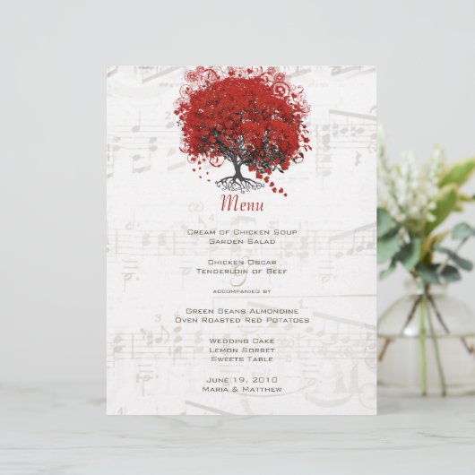 Red Heart Leaf Tree Wedding (Stehend Vorderseite)