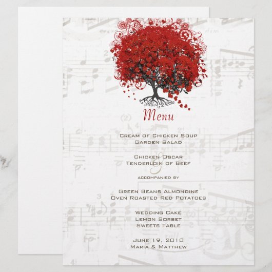 Red Heart Leaf Tree Wedding (Vorne/Hinten)