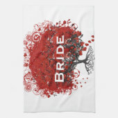 Red Heart Leaf Tree Wedding Handtuch (Vertikal)