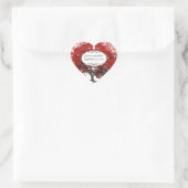 Red Heart Leaf Tree Wedding Herz-Aufkleber (Tasche)