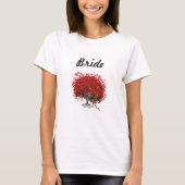 Red Heart Leaf Tree Wedding T-Shirt (Vorderseite)