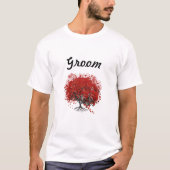 Red Heart Leaf Tree Wedding T-Shirt (Vorderseite)