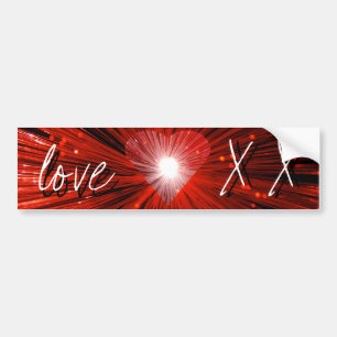 Red Heart "Liebe and kisses" Autoaufkleber