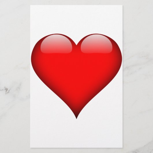 Red Heart Liebe Briefpapier (Vorderseite)