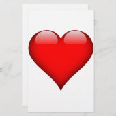 Red Heart Liebe Briefpapier (Vorne/Hinten)